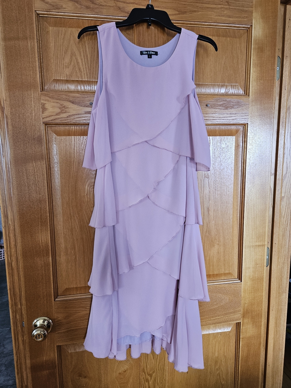 Alfani Lilac Tiered Ruffle Sleeveless Midi Dress